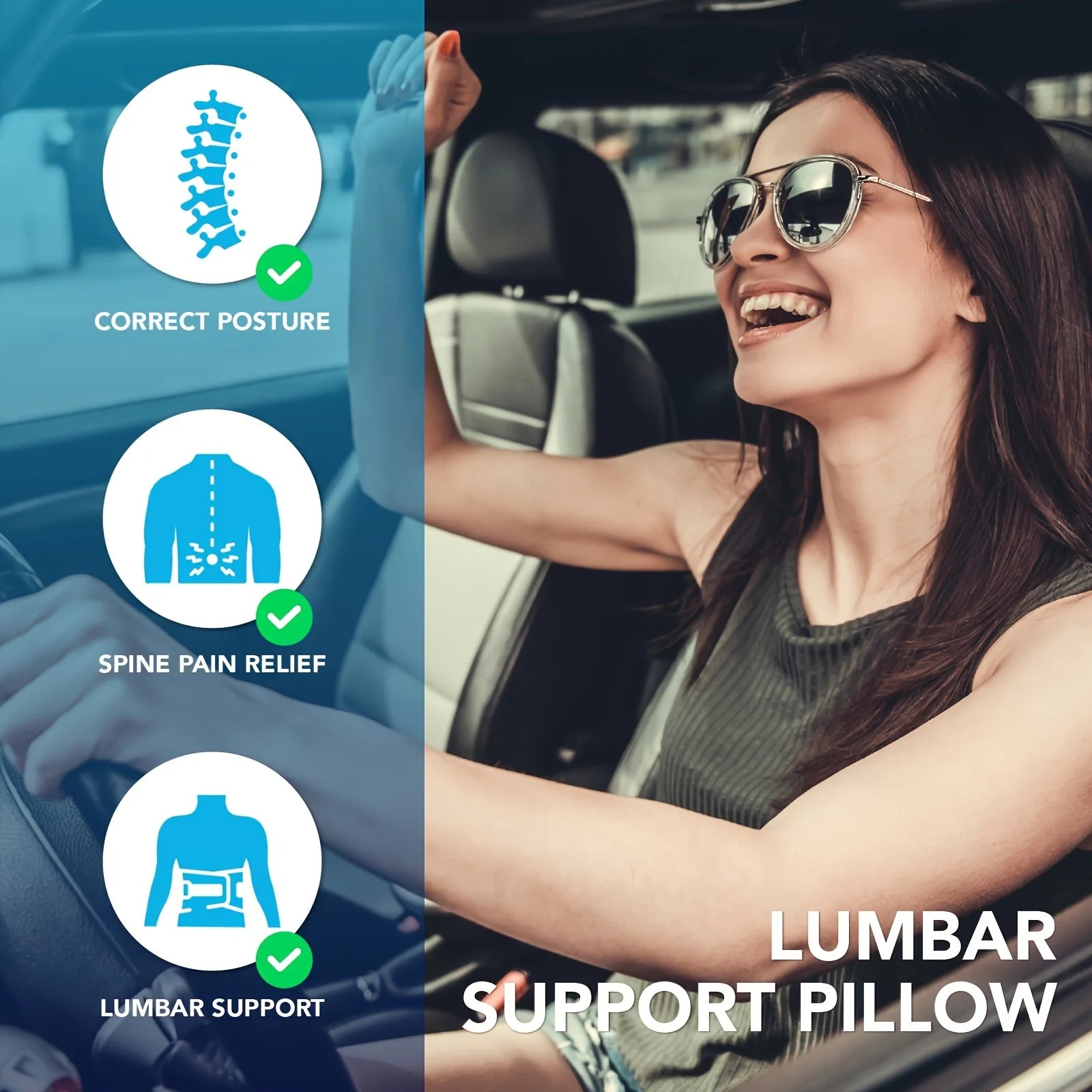 Memory Foam Selkätuki Autonistuimeen