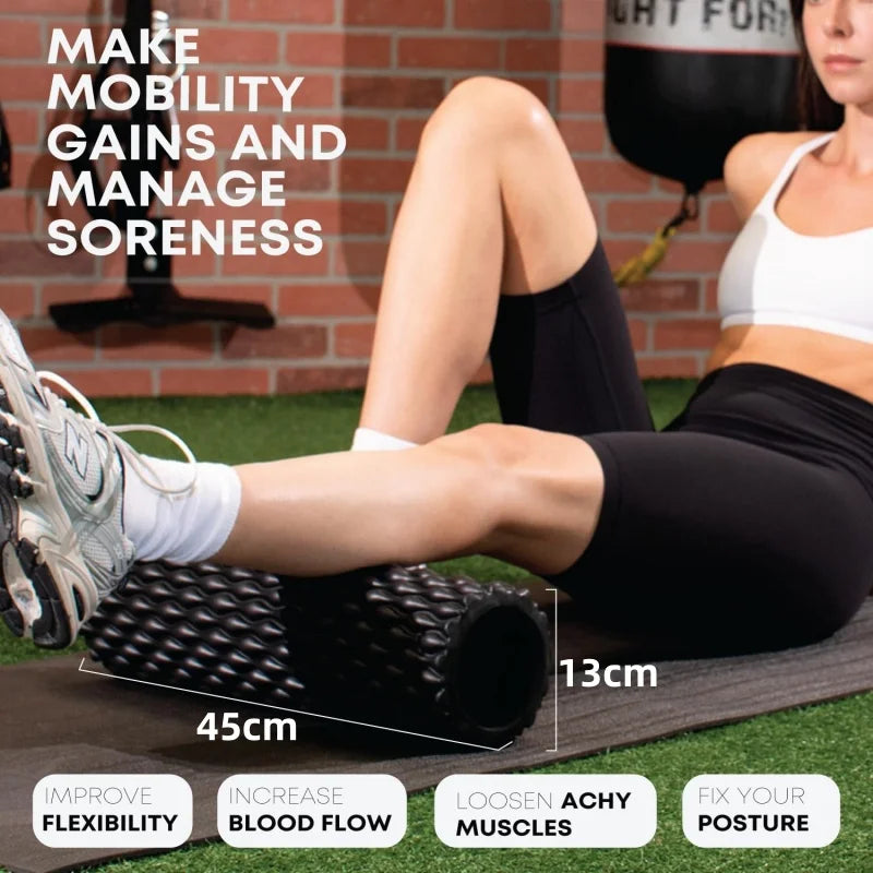Textured Foam Rollers for Muscle Massage Medium-Density Back Foam Roller for Back Pain Relief & Muscle Recovery in Legs & Arms
